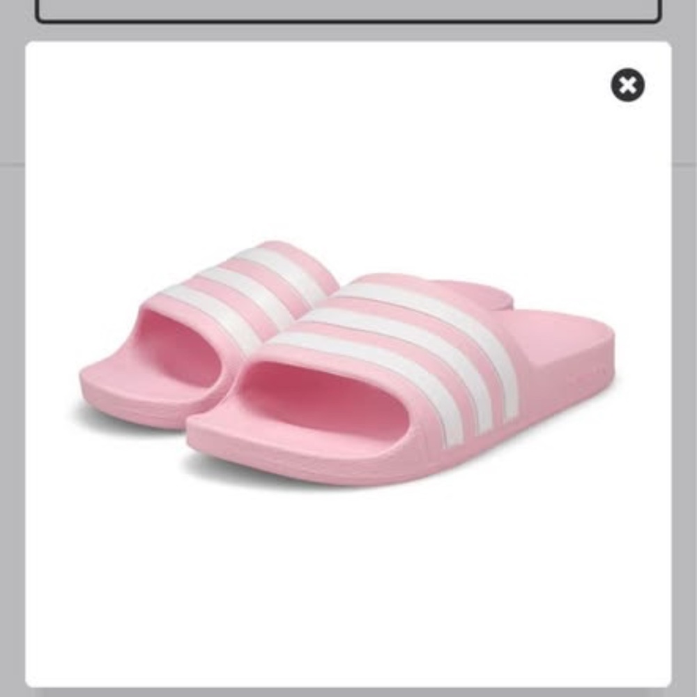 BRAND NEW girl youth adidas adilette aqua slides slippers sandals size 1Y